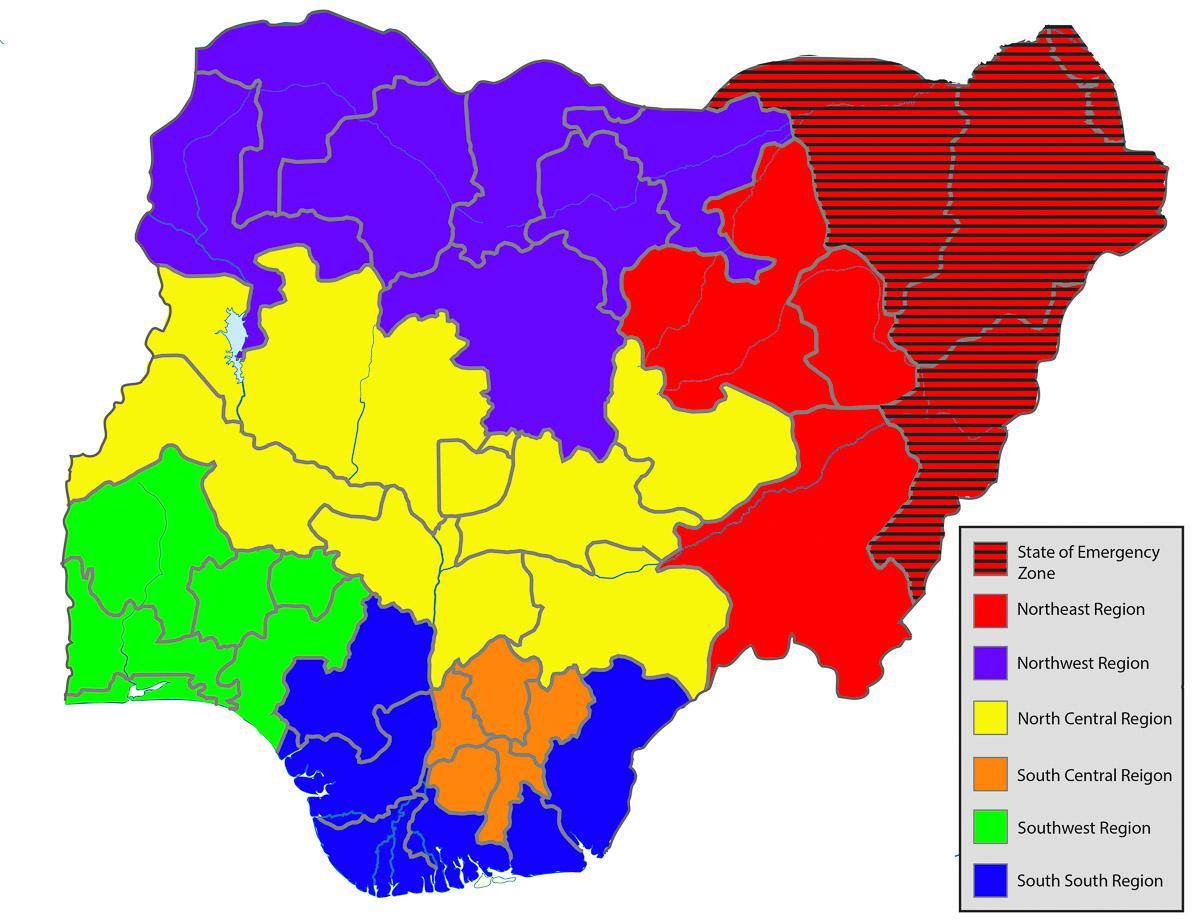 ナイジェリアの地図の国