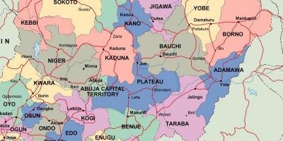地図ナイジェリアとの国や都市