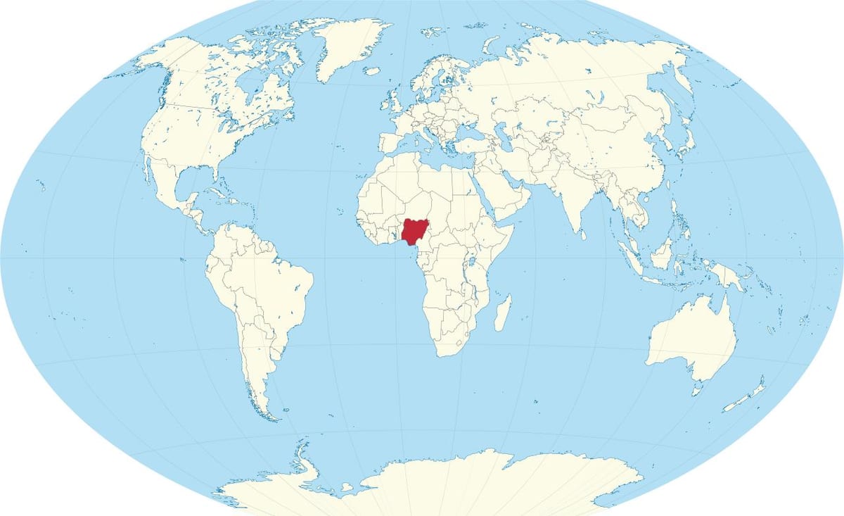 世界地図ナイジェリア