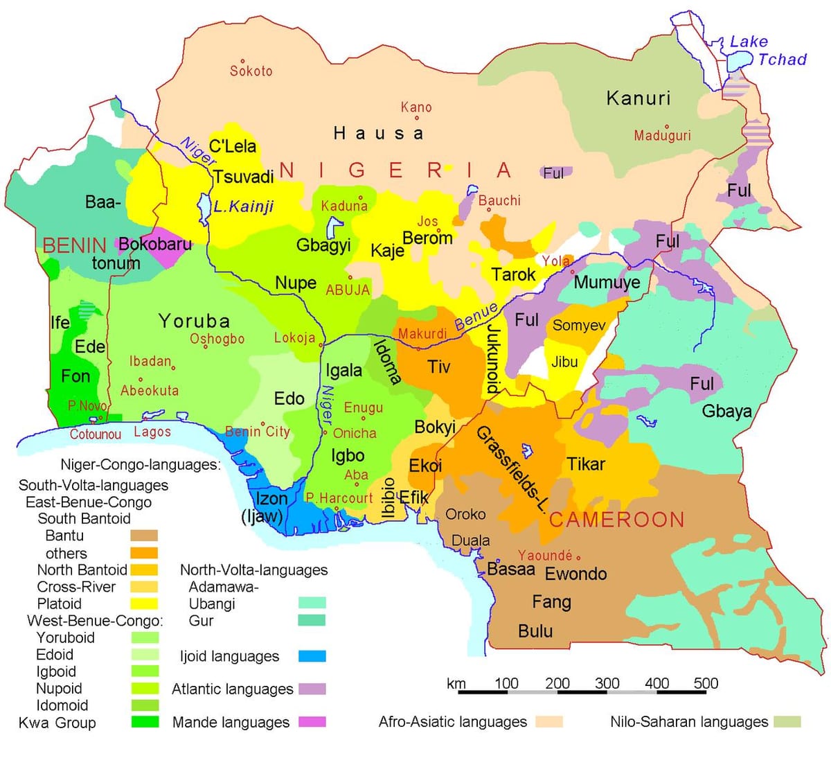 ナイジェリア言語地図