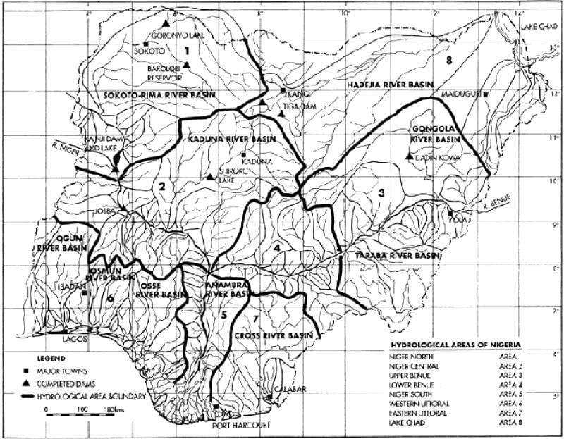 地図の水ナイジェリア