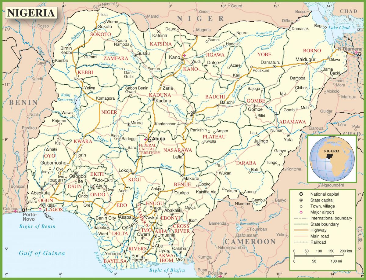 ナイジェリアの全図