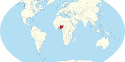 世界地図ナイジェリア