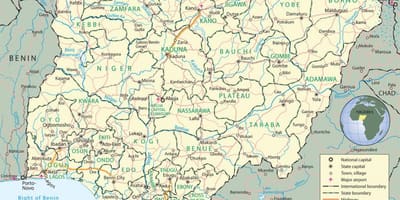 地図ナイジェリアを示す状態と都