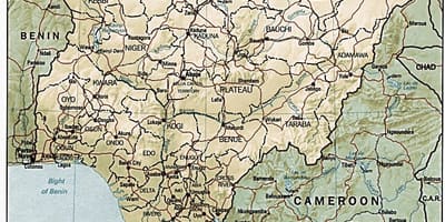 地理的地図のナイジェリア