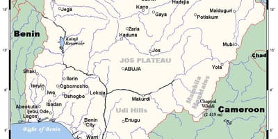 川ナイジェリアの地図