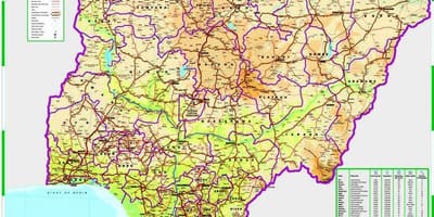 地図のナイジェリアの道路距離