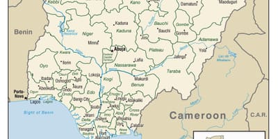 地図ナイジェリアの都市