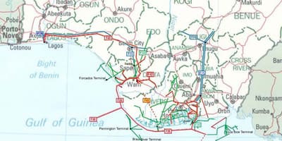 地図ナイジェリアパイプライン 