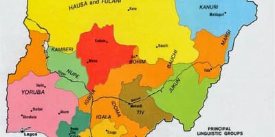 地図のナイジェリアの部族