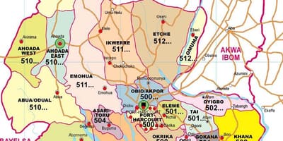 地図の河川の状態をナイジェリア