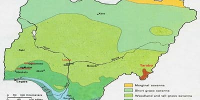 地図ナイジェリアの植生