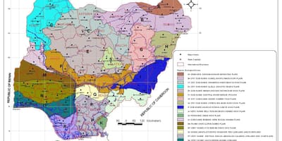 地図ナイジェリアする異なる植生区