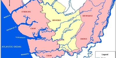 地図ナイジェリアを示す主要河川