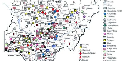 ミネラルの地図ナイジェリア