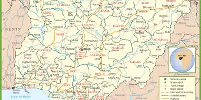 ナイジェリアの全図