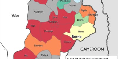 地図の北東部ナイジェリア