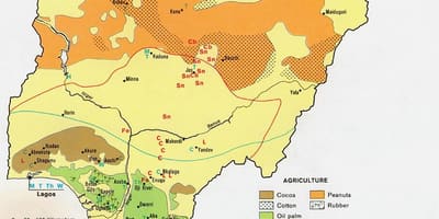 地図の農業はナイジェリア